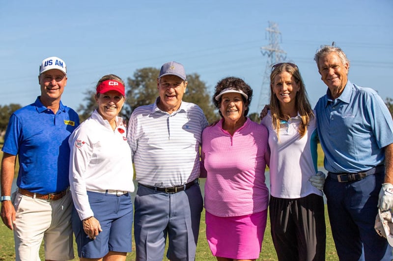 Chris DiMarco, Lorie Kane, Bobby Orr, Nancy, Kelly Tilghman and Peter Jacobsen